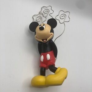 Vintage Disney Mickey Mouse 3 Photo‎ Holder 7 inch Resin Wire Classic